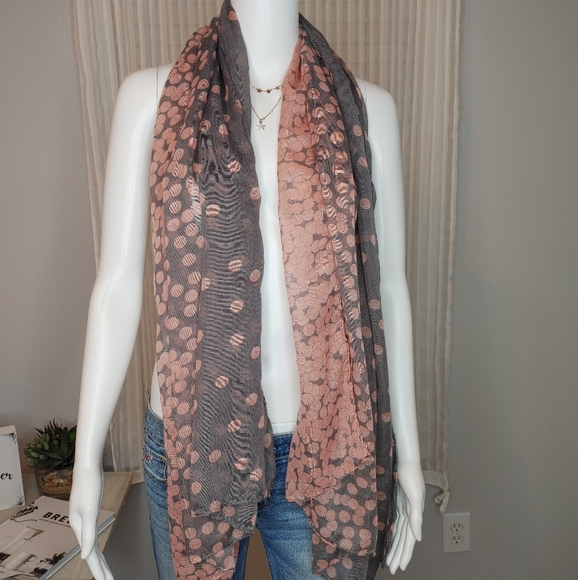Korean Talasite Polka Dot Scarf /Shawl - Picture 2 of 3